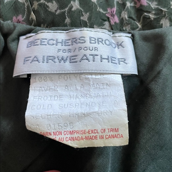 Vintage 90s floral green Beechers Brook mini skirt S/M - Picture 6 of 8